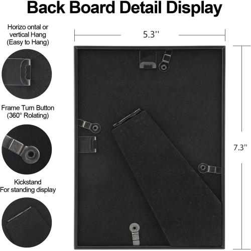 5x7 Picture Frame Set of 3, Gold Metal Photo Frames with HD Glass, Fits 4x6 with Mat or 5x7 without Mat, Wall Hanging and Table Display