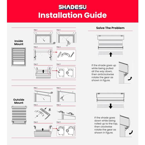 Shadesu Cordless Zebra Blinds for Windows, Dual Layer Free-Stop Zebra Shades, Light Control for Day and Night, Sheer Blinds for Indoor Windows, Bedroom, Kitchen Custom Made