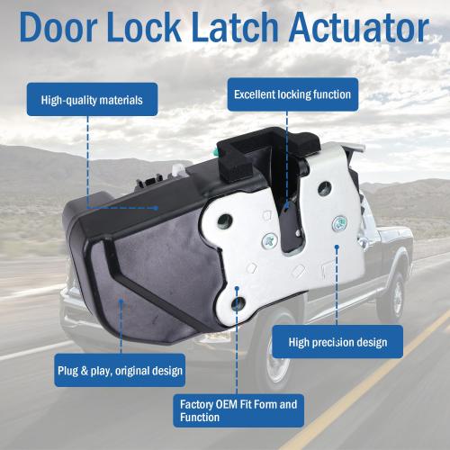 Qagea Rear Left Driver Side Door Lock Latch Actuator Fit for 2003-2010 Dodge Ram 1500 2500 3500 4500 5500 Replaces 931-644 55276795AB DLA1360