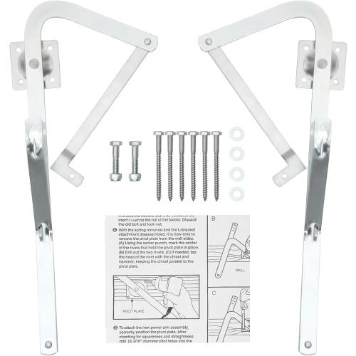 55-2 Attic Ladder Hinge Arms,Compatible with Werner Mk5, WU2210, W2208, W2210, Suitable for Werner Attic Ladders Manufactured After 2010, Heavy Duty Thick Galvanized Material