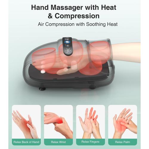 Medcursor Hand Massager - Hand Massager with Heat and Compression for Carpal Tunnel and Stiff Joints, Pain Relief from Wrist to Palm and Finger