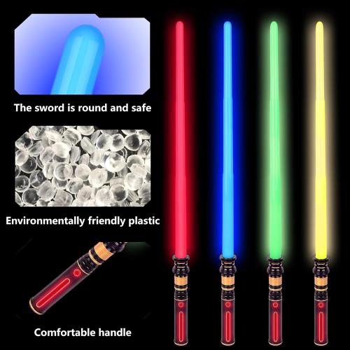 4 Pack Light Up Sabers, Light Up Sword with FX Sound Expandable for Kids