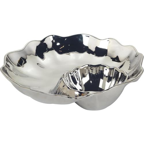 Certified International Chip and Dip, 12-inch Diameter, Silver Coast to of