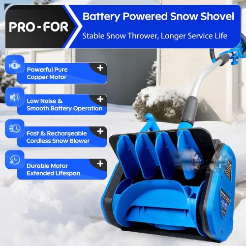 40V Cordless Snow Shovel with 2×4.0Ah Batteries & Fast Charger, Electric Snow Blower with 13.5 Width, 6.5 Depth, 26.5FT Throw Distance, Battery Powered Snow Removal Tool for Driveway