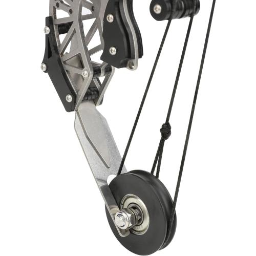 Compound Bow Set Indoor Archery Recreational Gift Stainless Steel Rustproof 11.7 Lbs Draw Air Release Safety Includes 4/12 Arrows Target Paper 22cm Portable (Silver)