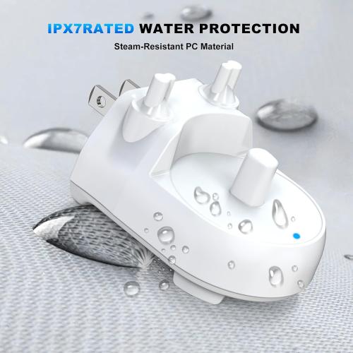 Charger for Oral-B Electric Toothbrush, Compatible with Oral-B io4/io5/io6, Genius 8000/9000, Pro 1000/2000/3000/5000, 3709/3728/3756 | Direct Plug-in Waterproof Outlet Charger Base Hygienic White
