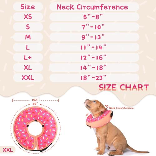 Supet Inflatable Dog Cone Collar Alternative After Surgery, Dog Neck Donut Collar Recovery E Collar for Neuter, Soft Pet Cone for Small Medium Large Dogs