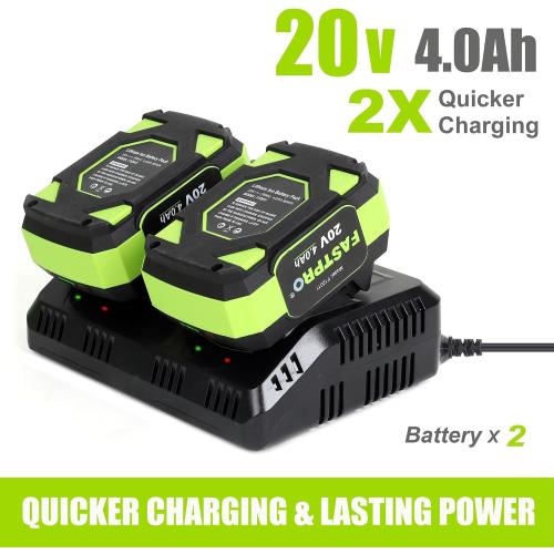 FASTPRO 40V 16-inch Cordless Chainsaw, Brushless Chain Saw Kit with 2 Batteries (4.0Ah) and Charger Base, For Wood Cutting & Trimming