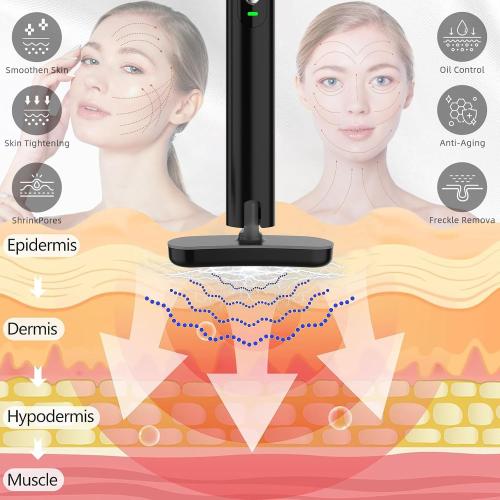 Fxtiaa Led-Light-Therapy, 7 Color Face Skincare Wand with Facial Massager LED Face Skin Rejuvenation for Face & Neck & Eye Skincare Equipment Red Light Wand