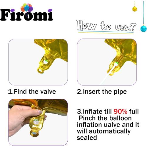 FIROMI 50 Number Balloons Gold Big Giant Jumbo Huge Foil Mylar 50 Balloon Numbers for 50th Birthday Party Anniversary Events Decorations 40-inches