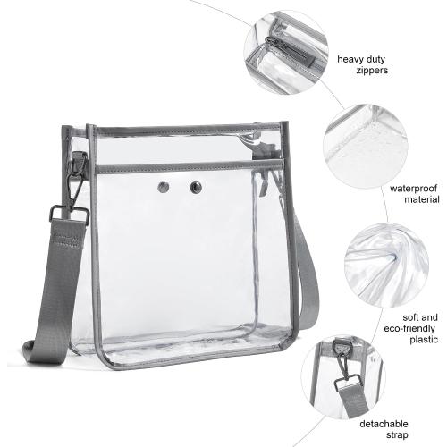 Bluome Clear Bag for Stadium Events 12 x6 x12, Clear Crossbody Purses for Women Concerts Stadium Approved Work Beach