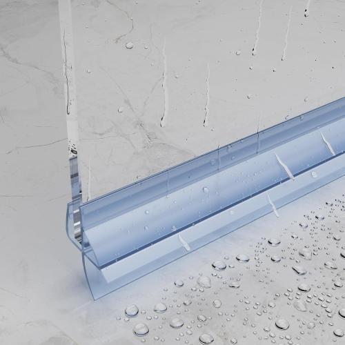 Frameless Shower Door Bottom Seal for 1/4 (6mm) Thick Shower Glass, 36 Long Shower Sweep with Drip Rail, Vinyl Material, Clear - Stop Shower Leaks and Create a Water Barrier