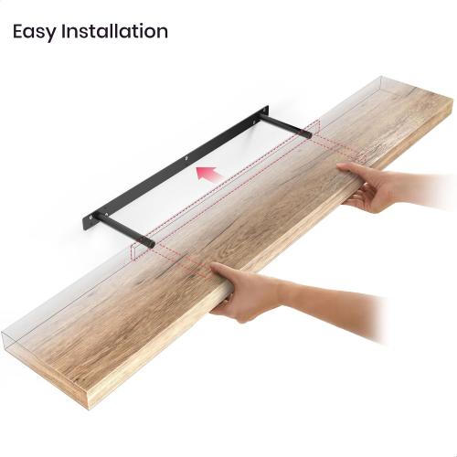 Ballucci Floating Shelves for Wall, 48 Wood Wall Shelf Set of 2, with Invisible Brackets for Bathroom, Living Room, Bedroom, Kitchen, Nursery, 8 Deep, Oak Finish