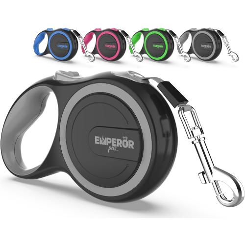 Emperor Pets 26 ft Retractable Dog Leash - Heavy Duty Retractable Pet Leash with Anti-Slip Grip - Reflective Dog Leash Tape for Medium to Large Dogs up to 100 lbs -GY26