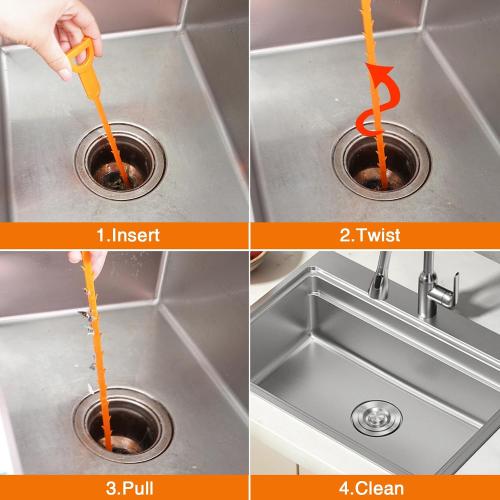 Drain Clog Remover,  Flexible Long Pipe Snake Hair Clogs Catcher Cleaner Tool for Toilet, Kitchen Sink, Bathroom Tub, Sewer Drain