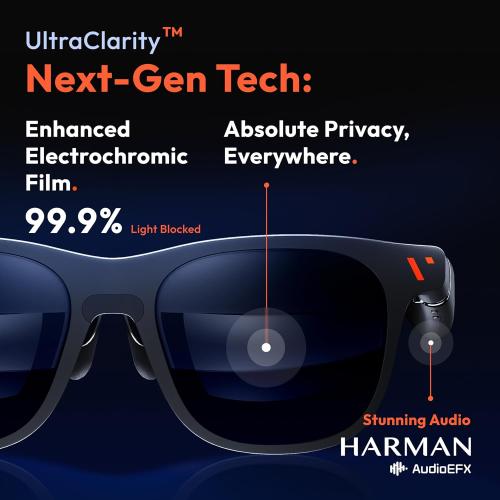 VITURE Pro XR/AR Glasses, 135 120Hz 1000Nits Display, Harman Audio,Electrochromic Film,Myopia Adjustments,for iPhone 17/16/15/Android/Mac/PC/Steam Deck,First-ever Immersive XR Experience for Switch 2
