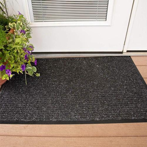 Notrax 109 Brush Step Carpeted Indoor/Outdoor Entrance Mat for Home or Office, 3' X 5', Absorbent Slip Resistant Heavy Duty Entry Mat, Charcoal, 109S0035CH