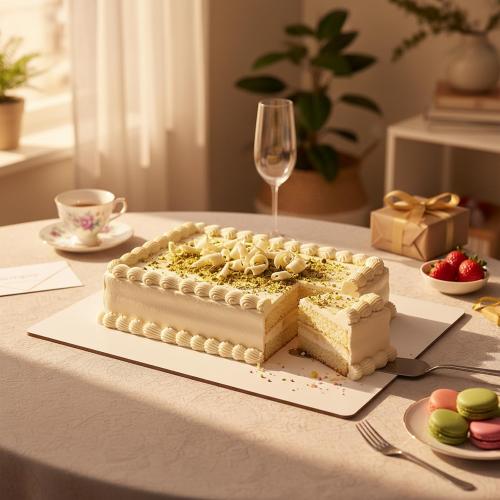 8PCS Rectangle Cake Boards,13.75 x 9.75 Inch White Greaseproof Cardboard, Disposable Half Sheet Cake Board Trays for Sheet Cakes, Pastries, Bakery and Catering