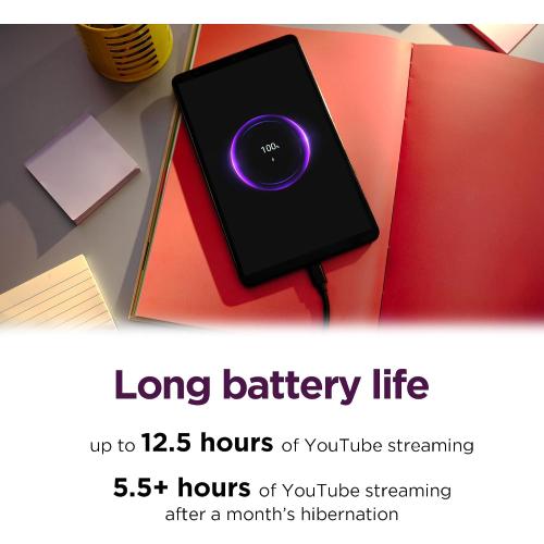 Lenovo Tab One - Lightweight Tablet - up to 12.5 Hours of YouTube Streaming - 8.7 HD Display - 4 GB Memory - 64 GB Storage - MediaTek Helio G85 - Includes Folio Case