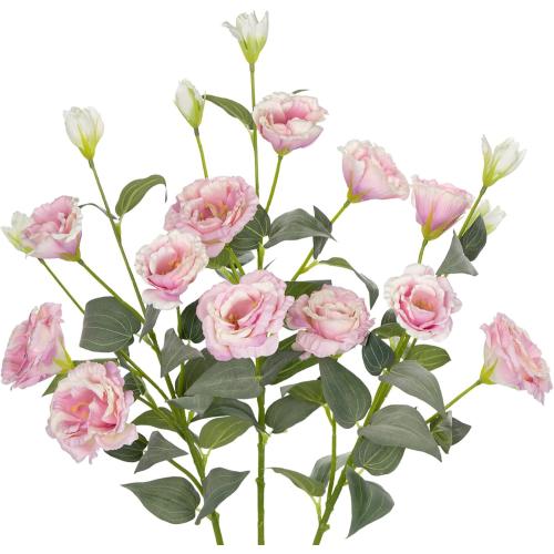 34.5 Pink Artificial Flowers Silk Fake Flower 3Pcs Eustoma Lisianthus Flowers with Long Stem Faux Flowers Arrangement Branch with 4 Heads for DIY Wedding Party Centerpiece Bouquet Table Home Decor