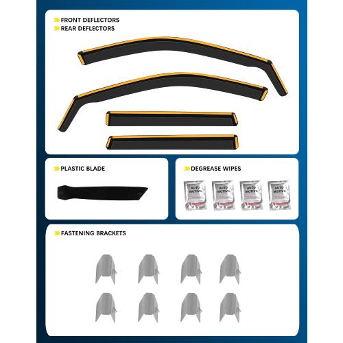 in-Channel Rain Guards for 2025-2026 Nissan Kicks (Not for Play) | Side Window Deflectors, Window Visors, All-Weather, UV Protection, Polycarbonate, Shatterproof, 4-Piece Set