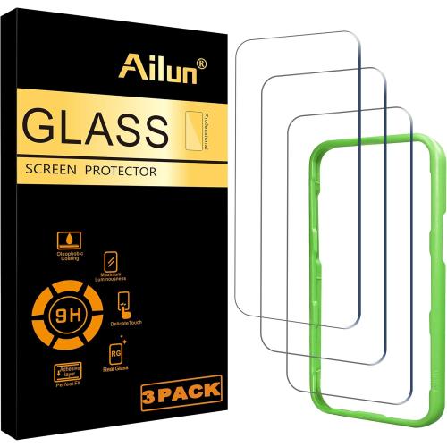 Ailun 3 Pack Screen Protector for iPhone 16 Pro [6.3 inch] with Installation Frame, Tempered Glass, Sensor Protection, Dynamic Island Compatible, Case Friendly