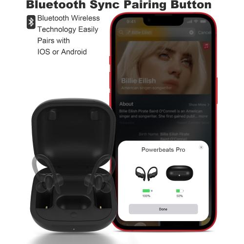 Charging Case Replacement for Powerbeats Pro: Beats Earbuds Charger Case with Bluetooth Pairing Sync Button, 700mAh Battery, Earbuds Not Included