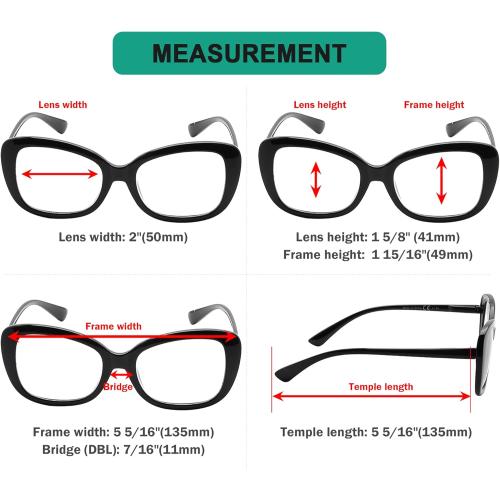 Eyekepper 4-Pack Chic Reading Glasses for Women Oversized Readers  1.75
