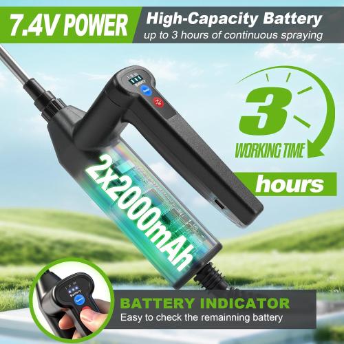 Battery Powered Sprayer 3.2 Gallon, Backpack Sprayer with 3 Adjustable Forces, Battery Indicator, 5 Mist Nozzles, 41 Retractable Wand, USB Rechargeable Garden Sprayer for Weed Lawn Yard