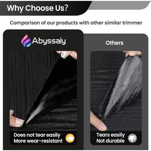 Abyssaly Black Wood Peel and Stick Paper 39.6 in X 115 in Decorative Self-Adhesive Contact Paper Film for Furniture Easy to Clean Thickening Upgrade Increase Stomata and Reduces Bubble Generation