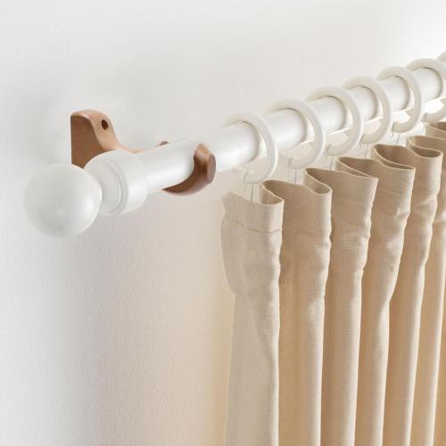 T Tulead Wooden Curtain Rod Bracket 29mm/1.14, 2PCS(Wood Color)
