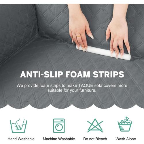 Grey XL Sectional Couch Covers 100% Waterproof L Shaped Sofa Slipcover Reversible Chaise Lounge Cover for Sectional Sofa Cover for Pets Cat Dog Kids Family