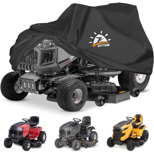 Size 62x54x46 Riding Lawn Mower Cover - Lawn Tractor Covers Waterproof & Heavy Duty, 600D Outdoor Mower Cover Universal fit with Storage Bag for John Deere, EGO, Toro, Craftsman, Husqvarna, Honda and More