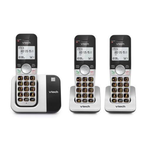VTech Cordless Phone 3-Handset with Large Display and Big Buttons, DECT 6.0 with Caller ID/Call Waiting, Full Duplex Speakerphone, ECO Mode, Last 10 Number Redial, Easy to Use,VG231-3