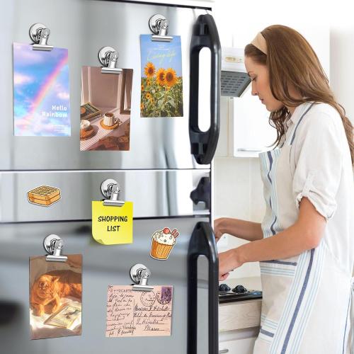20 Pack Fridge Magnet Refrigerator Magnets, Strong Magnetic Clips, Heavy Duty Clip Magnets for Photo Displays, Whiteboard Magnets for Home, Office, Classroom, Job Ticket Holders