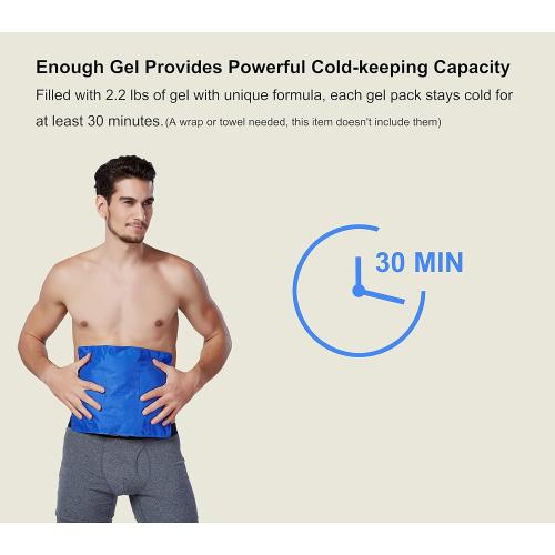 Koo-Care Large Flexible Gel Ice Pack for Injuries Reusable Hot Cold Compress - Fit for Shoulder Arm, Back, Hip, Knee, Shin, Foot Pain Relief, Swelling, Physical Therapy (L, 11 x 14) Pack of 2