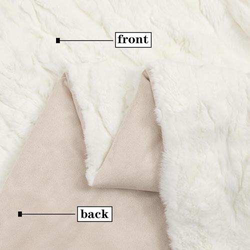 Medium faux fur blanket white fur