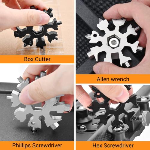 Father Day Gifts for Men, Gifts for Men 18 in 1 Snowflake Multitool, Birthday Gift for Boyfriend, Mens Gift for Dad/Him/Husband, Dad Gifts Cool Gadgets, Camping Accessories