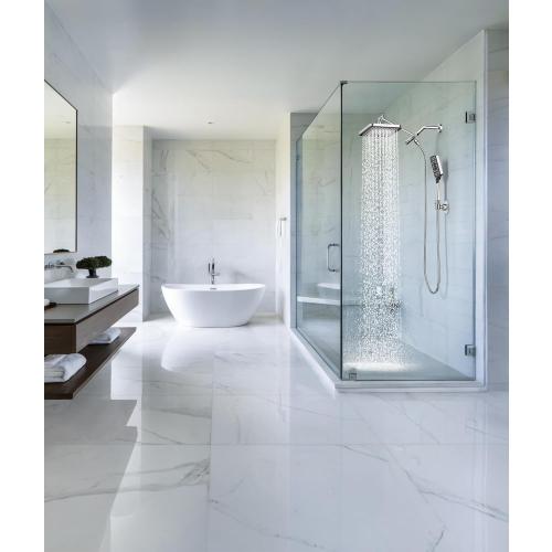 High Pressure Rain Shower Head with Handheld Spray Combo Set, Adjustable 12 Rainfall Dual Shower Head, Double&Tandem Shower Head, Waterfall Showerhead Bathroom -Silver Chrome