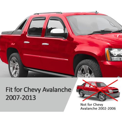 Voron Glass in-Channel Extra Durable Rain Guards for Chevrolet (Chevy) Avalanche 2007-2013, Window Deflectors, Vent Window Visors, 4 Pieces - 200266