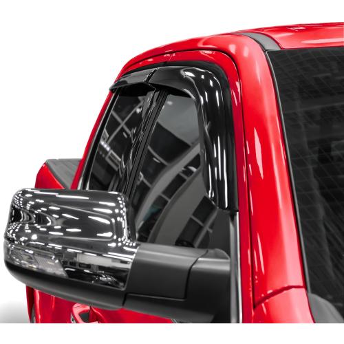 Voron Glass Tape-on Extra Durable Rain Guards for Trucks Dodge RAM 1500 2019-2025 Quad Cab, Window Deflectors, Vent Window Visors, 4 Pieces - 130087