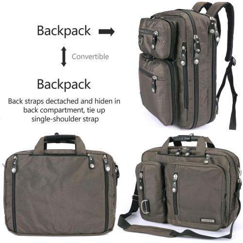 18.4 Inches Laptop Bag Multi-function Briefcase Backpack with Handle and Shoulder Strap Fits Up To 19 Inch Laptops Notebook Computer (Army Green)