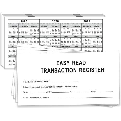 6×3 Thick Paper Check Registers for Personal Checkbook - Blank Ledger Transaction Registers for Personal or Business Bank, Saving Account, Deposit & Credit Card (12)