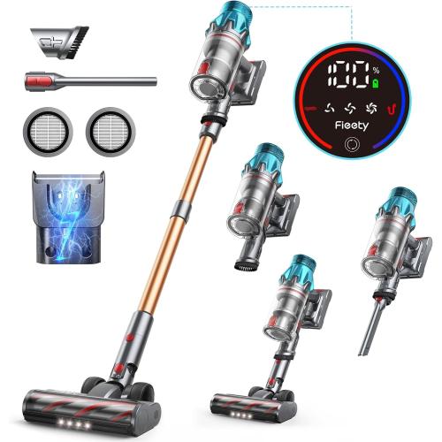 Cordless Vacuum Cleaner 550W/45Kpa, Stick Vacuum Cleaners 60 Mins Max Runtime with Charging Dock, Self-Standing Handheld Vacuum with Touch Display, 6-in-1 Vacuum Cleaner for Carpet/Hard Floor/Pet Hair