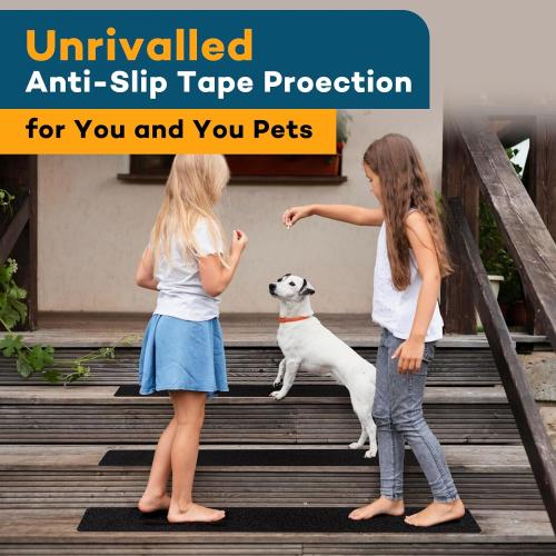 VOISEN Outdoor Stair Treads, 4 x 30 20 Pack Pre-Cut Non Slip Strips, Grip Tape Adhesive, Waterproof 80 Grit Anti-Slip