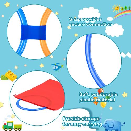 Woanger 2 Sets of Hopscotch Outdoor Squares 20 Pcs Hopscotch Ring Game with 30 Pcs Connectors Outdoor Indoor Obstacle Course for Kids Playground Agility Training