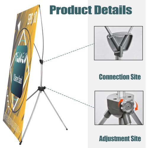 Size 24 x 63 x32x78 X Banner Stand Adjustable Fit Banner 24 x 63 to 32 x 78 Inch, Portable Travel Bag, Bigger, More Adaptable Advertising, Stores, Tradeshow, Restaurant, Event, Birthday & Party (1 PACK)