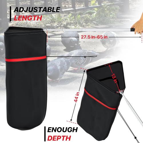 Chicken Net Catcher, Snake Catcher Net with Secure Drawstring, 29-65 Handing Tool for Moving Pick-Up Chicken, Duck, Goose, Cat, Bird, Raccoon, Dog, Rattle Snakes Lizard Reptiles and Others