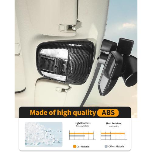 Hoolcar Carbon Fiber Roof Reading Light Cover Trim Fit for 2011-2024 2025 Dodge Charger/Durango/Chrysler 300 Roof Reading Lamp Decals Sticker Kits Interior Accessories (B)