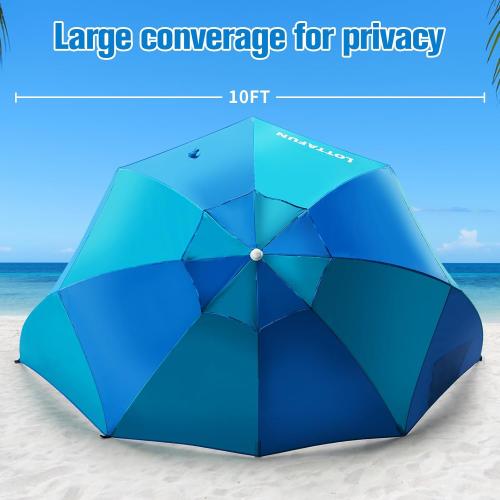 Beach Shelter Umbrella Premiere UPF 50  Umbrella Shelter for Sun and Rain Protection for Adult (10-Foot, Blue Green)